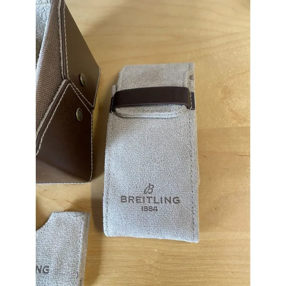 Breitling Watch Eco Friendly Leather Collapsible Brown Box, Pouch, Card holder